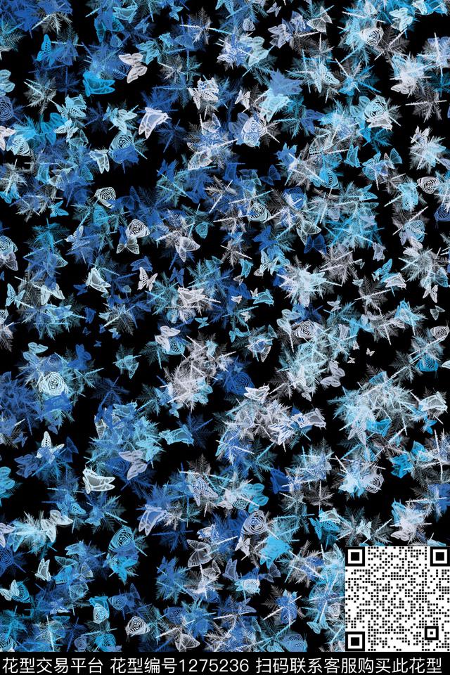 未标题-28.jpg - 1275236 - 蓝色 运动服 男装 - 传统印花花型 － 男装花型设计 － 瓦栏