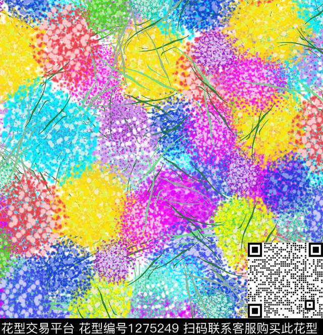 313.jpg - 1275249 - 绘画 花卉 抽象 - 数码印花花型 － 女装花型设计 － 瓦栏