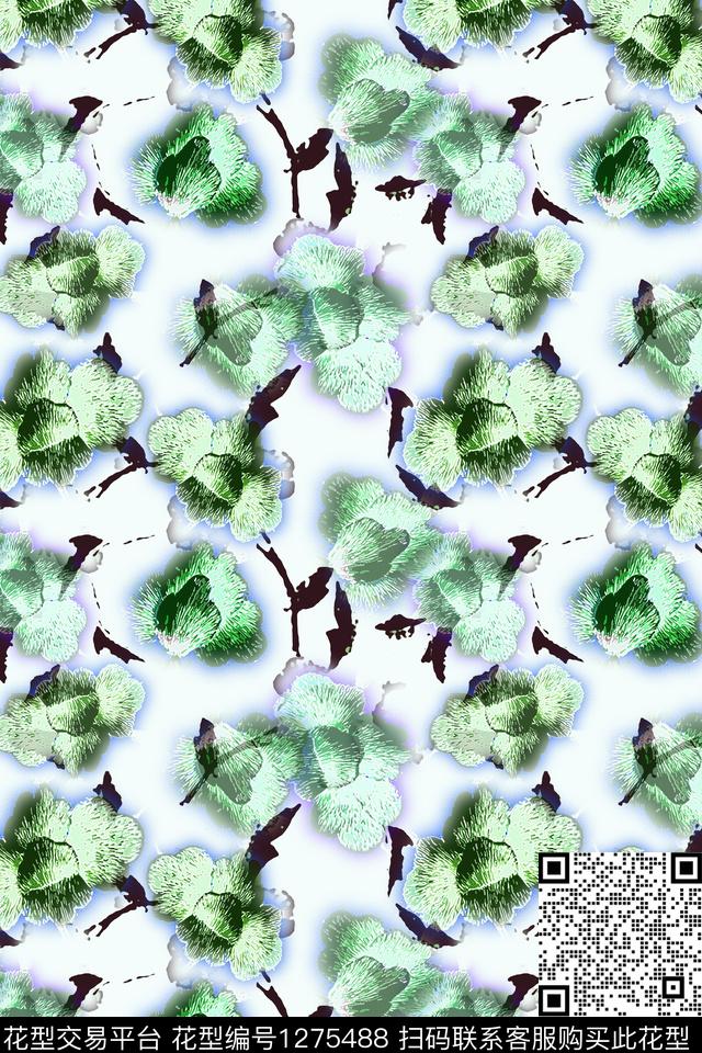 民族风图案蜡印手绘线条笔触数码印花花型下载（图片编号: 1275488） - 瓦栏（Walan）