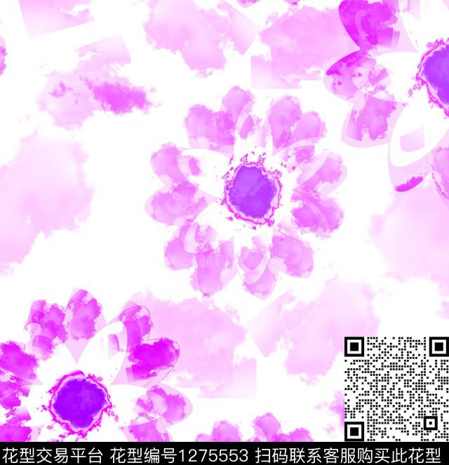 68686.jpg - 1275553 - 迷彩 绘画 花卉 - 数码印花花型 － 女装花型设计 － 瓦栏