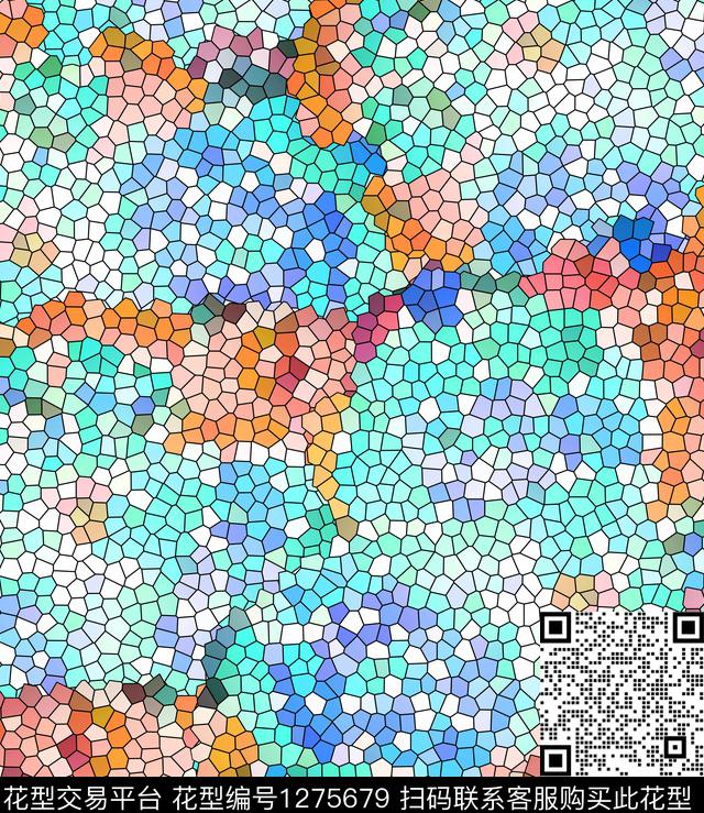 植物中国风国画数码印花花型下载（图片编号: 1275679） - 瓦栏（Walan）