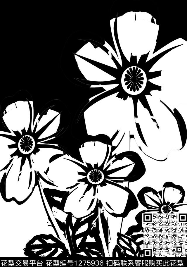 2233678.jpg - 1275936 - 花卉 抽象 混合拼接 - 数码印花花型 － 女装花型设计 － 瓦栏