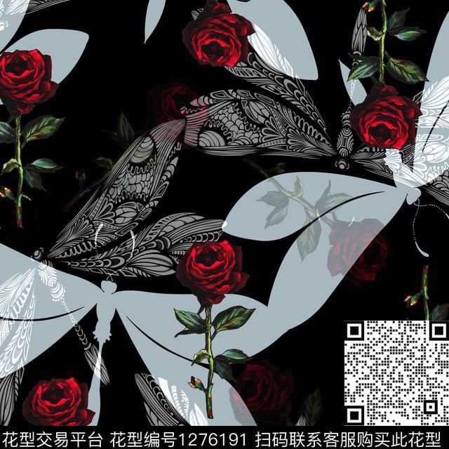 Y19f0161.jpg - 1276191 - 玫瑰花 抽象花卉 小方巾 - 数码印花花型 － 方巾花型设计 － 瓦栏