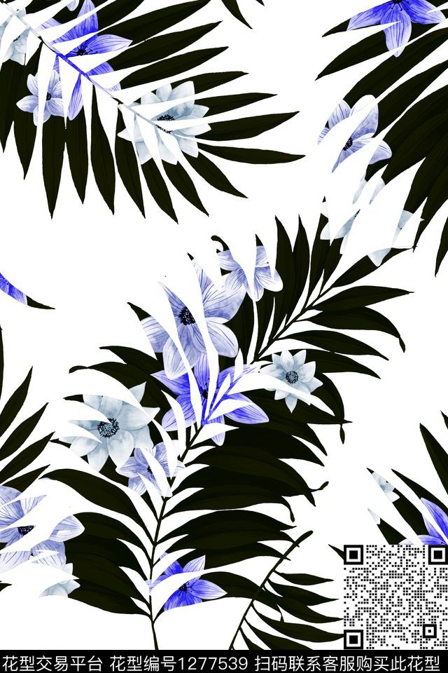 数码花型花卉热带花型数码印花花型下载（图片编号: 1277539） - 瓦栏（Walan）