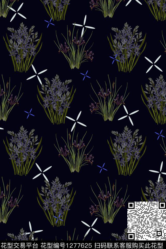 复古花卉小碎花数码印花花型下载（图片编号: 1277625） - 瓦栏（Walan）