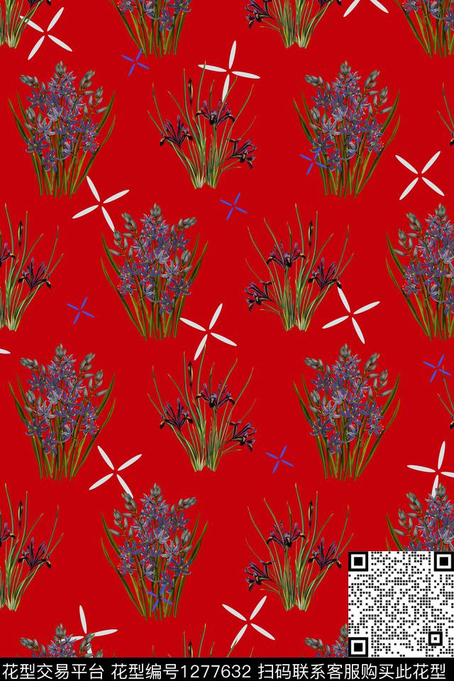 复古花卉小碎花数码印花花型下载（图片编号: 1277632） - 瓦栏（Walan）