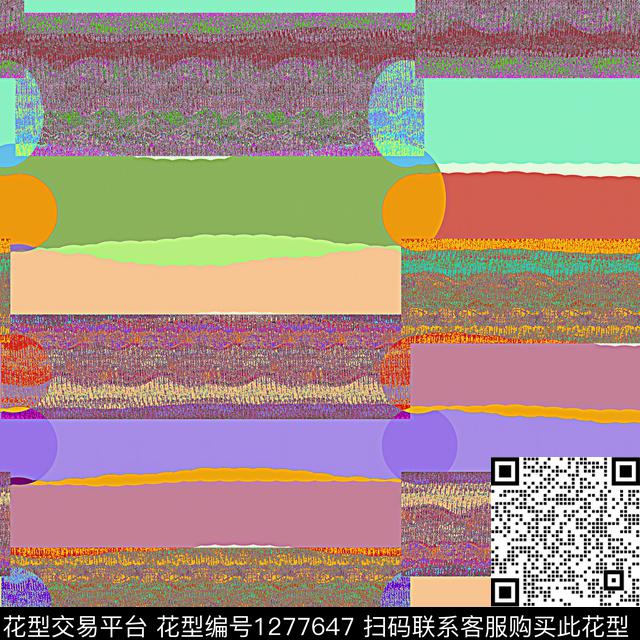 6567252.jpg - 1277647 - 抽象 混合拼接 条纹 - 数码印花花型 － 女装花型设计 － 瓦栏