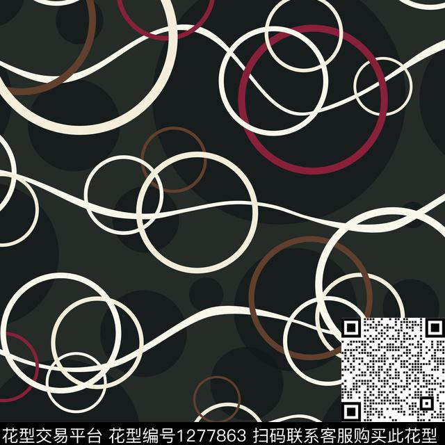 guan067.jpg - 1277863 - 圆形 几何 线条 - 传统印花花型 － 女装花型设计 － 瓦栏