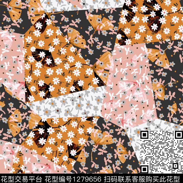 女装数码花型花卉数码印花花型下载（图片编号: 1279656） - 瓦栏（Walan）