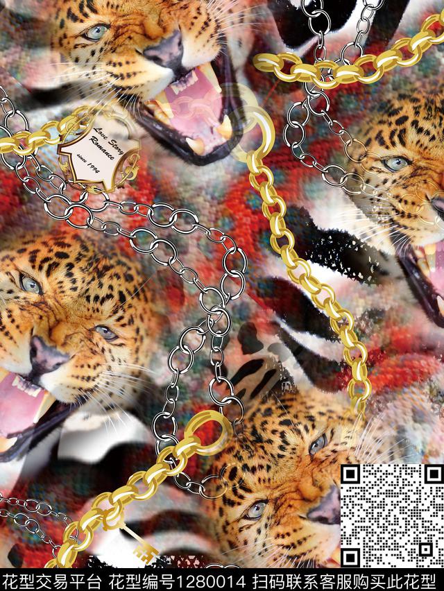 男装动物底纹背景.jpg - 1280014 - 动物 豹纹 抽象男装 - 数码印花花型 － 男装花型设计 － 瓦栏