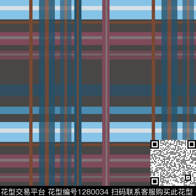 几何学院风格格子图案传统印花花型下载（图片编号: 1280034） - 瓦栏（Walan）