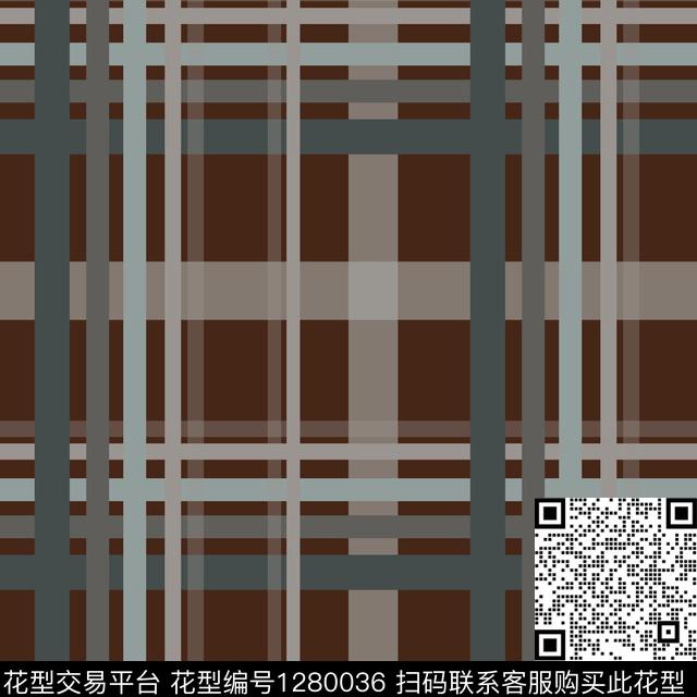 几何格子图案学院风格传统印花花型下载（图片编号: 1280036） - 瓦栏（Walan）