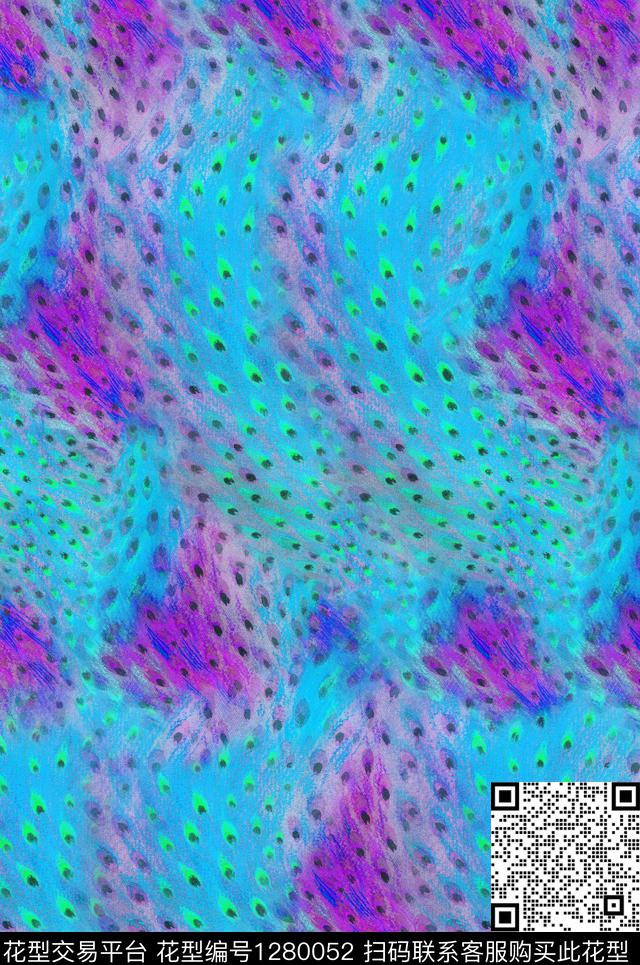 植物中国风国画数码印花花型下载（图片编号: 1280052） - 瓦栏（Walan）