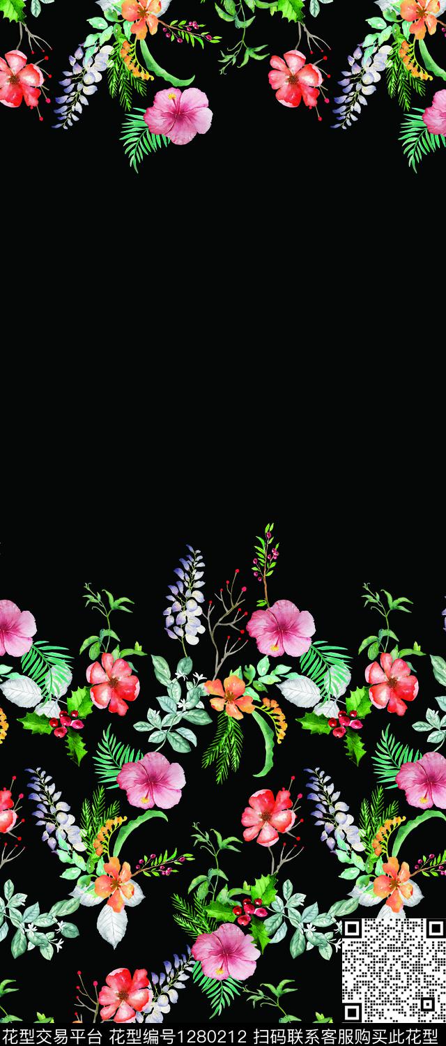 1252 副本.jpg - 1280212 - 定位花 绿植树叶 热带花型 - 传统印花花型 － 女装花型设计 － 瓦栏