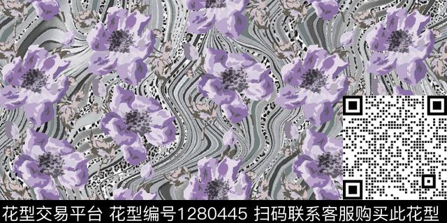 YY-HAIBO-20001.jpg - 1280445 - 复古 花卉 大牌风 - 传统印花花型 － 女装花型设计 － 瓦栏
