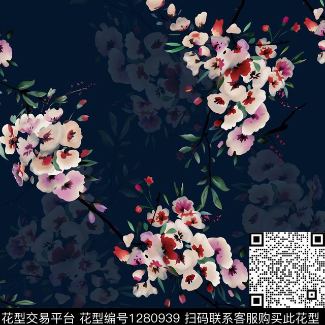 1206.jpg - 1280939 - 花卉 大牌风 素雅 - 数码印花花型 － 女装花型设计 － 瓦栏