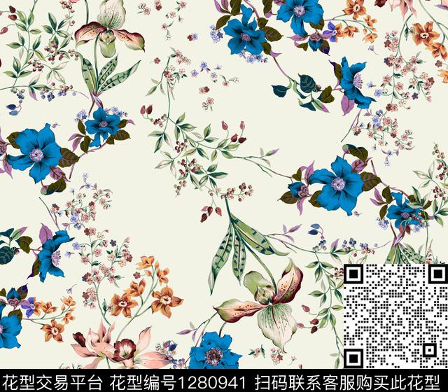1206-2.jpg - 1280941 - 花卉 大牌风 小清新 - 数码印花花型 － 女装花型设计 － 瓦栏