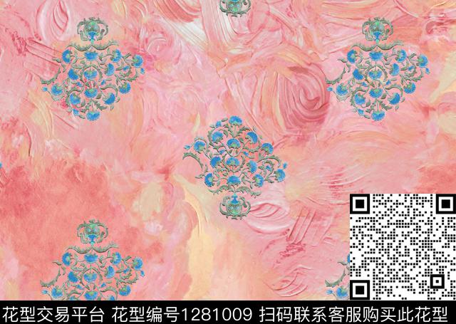 Y2-3.jpg - 1281009 - 抽象花卉 油画花型 清爽 - 数码印花花型 － 女装花型设计 － 瓦栏