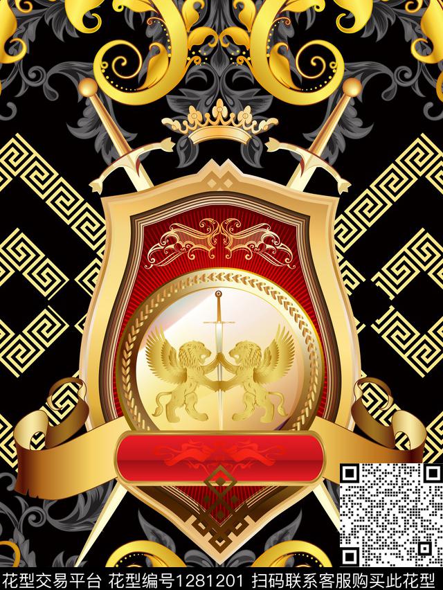 男装宫廷风潮牌数码印花花型下载（图片编号: 1281201） - 瓦栏（Walan）