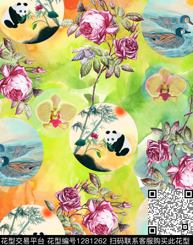 YY-HAIBO-20014.jpg - 1281262 - 数码花型 水彩 大牌风 - 数码印花花型 － 女装花型设计 － 瓦栏