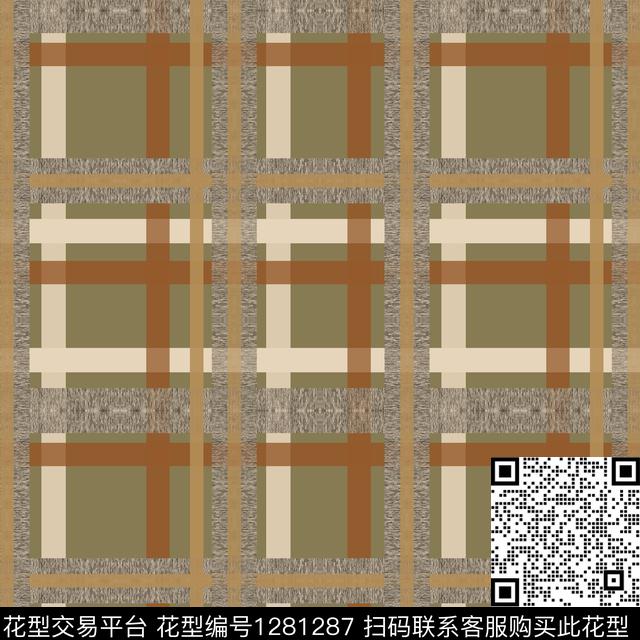 几何格子图案学院风格传统印花花型下载（图片编号: 1281287） - 瓦栏（Walan）