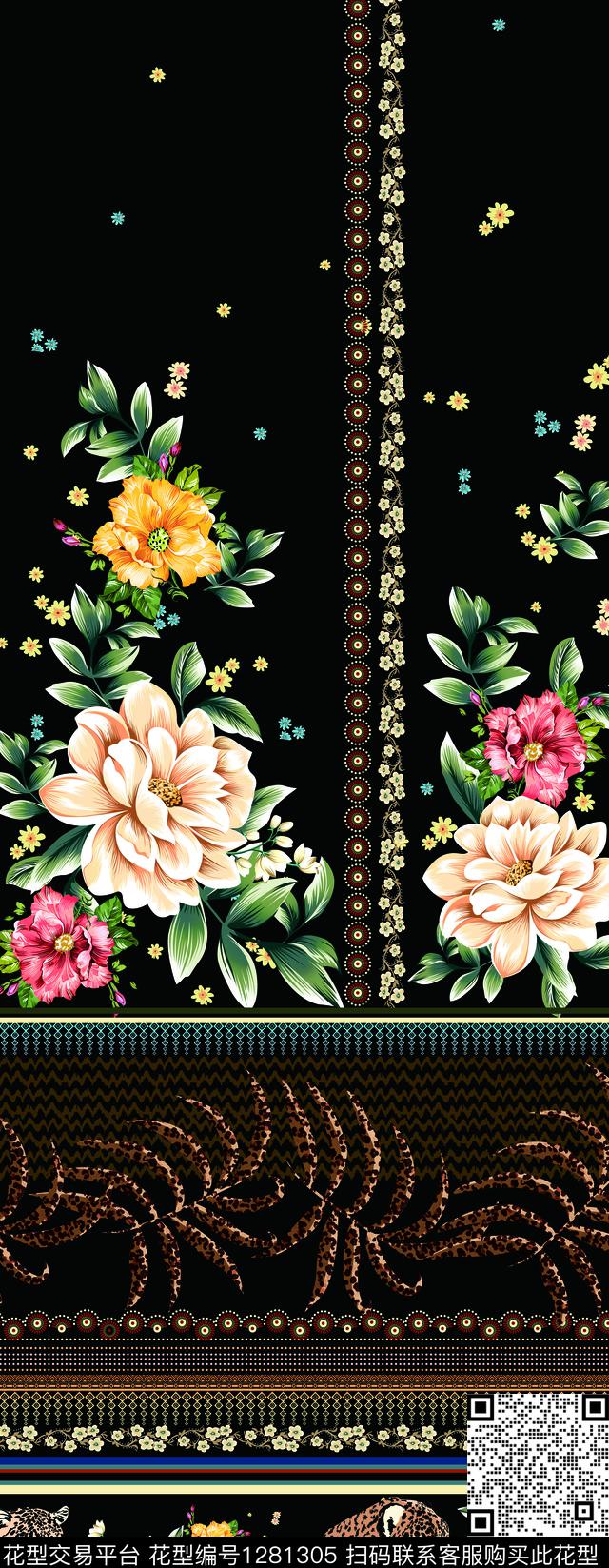 770 -1.jpg - 1281305 - 奢华 复古 定位花 - 传统印花花型 － 女装花型设计 － 瓦栏
