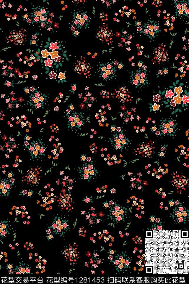 YL8091.jpg - 1281453 - 抽象花卉 水彩 大牌风 - 传统印花花型 － 女装花型设计 － 瓦栏
