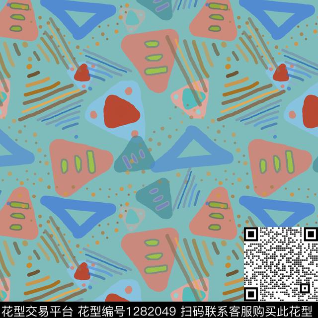彩笔涂鸦卡通婴童图案手绘线条笔触传统印花花型下载（图片编号: 1282049） - 瓦栏（Walan）