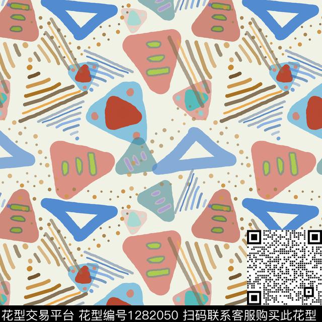 彩笔涂鸦卡通婴童图案手绘线条笔触传统印花花型下载（图片编号: 1282050） - 瓦栏（Walan）