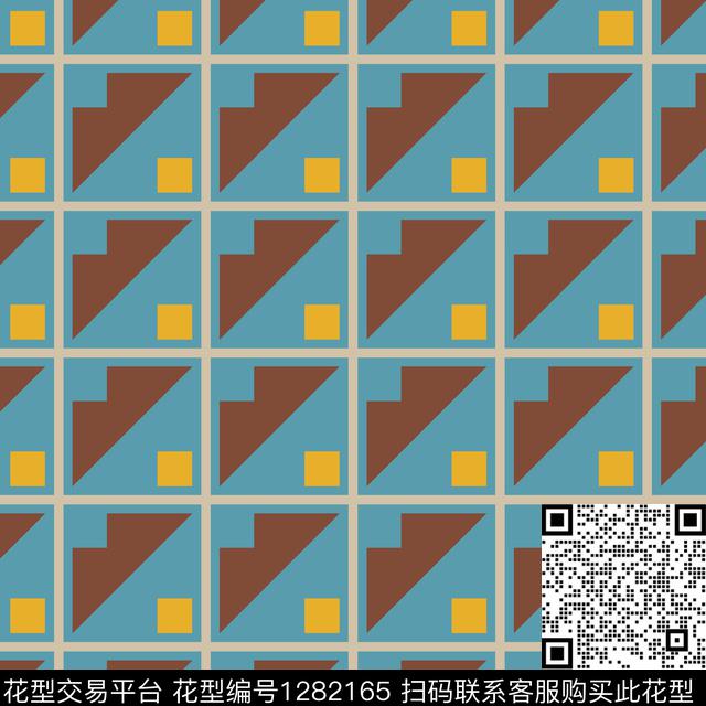 几何泳装童装传统印花花型下载（图片编号: 1282165） - 瓦栏（Walan）