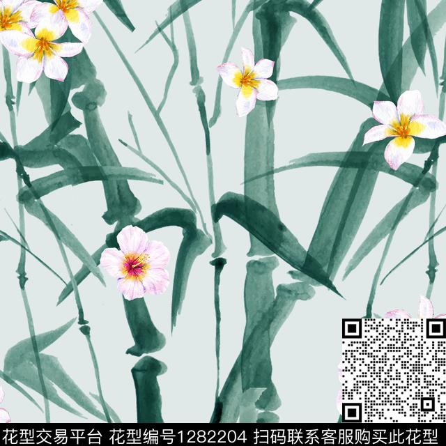 YC49 拷贝.jpg - 1282204 - 女装 数码花型 绿植树叶 - 数码印花花型 － 女装花型设计 － 瓦栏