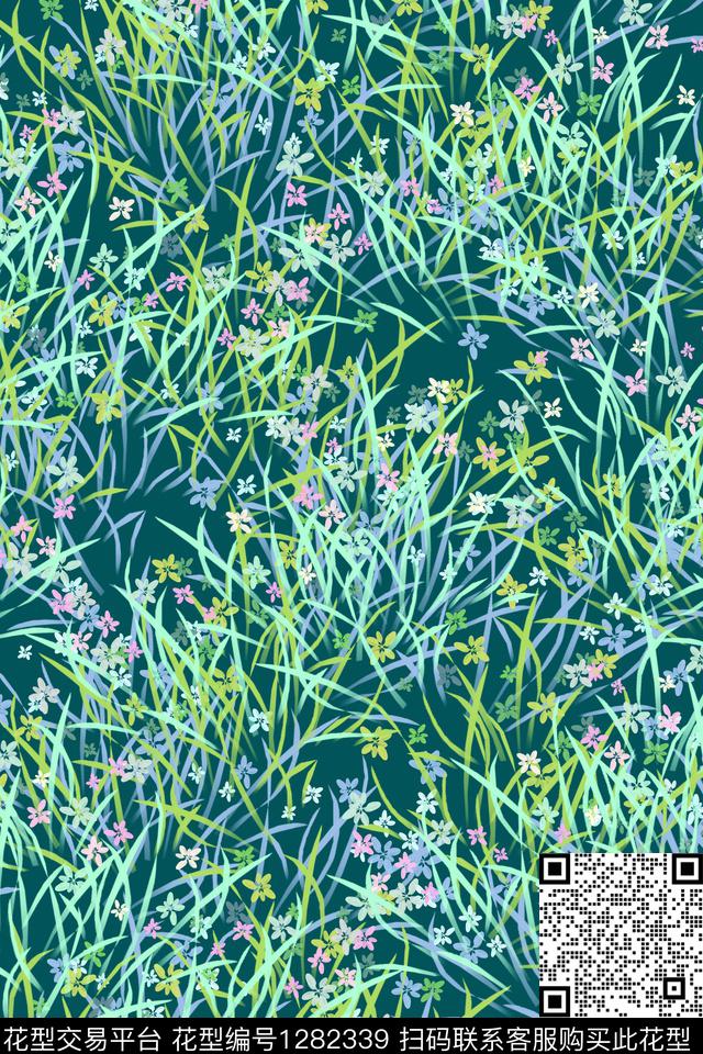 花卉满版散花家居服传统印花花型下载（图片编号: 1282339） - 瓦栏（Walan）