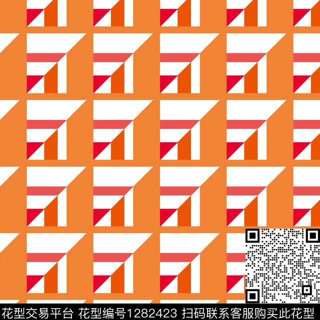几何泳装童装传统印花花型下载（图片编号: 1282423） - 瓦栏（Walan）