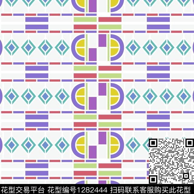 女装几何泳装传统印花花型下载（图片编号: 1282444） - 瓦栏（Walan）