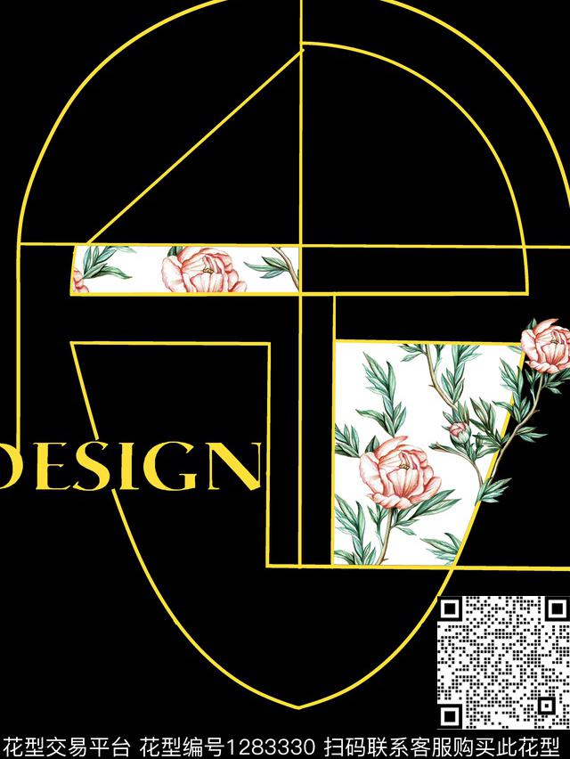 女装.jpg - 1283330 - 玫瑰花 线条画 女装 - 数码印花花型 － 女装花型设计 － 瓦栏