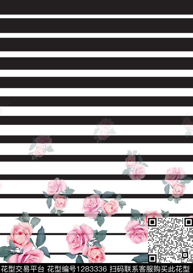 定位花女装定位花花卉数码印花花型下载（图片编号: 1283336） - 瓦栏（Walan）