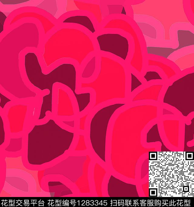 97765.jpg - 1283345 - 几何 抽象 混合拼接 - 数码印花花型 － 床品花型设计 － 瓦栏