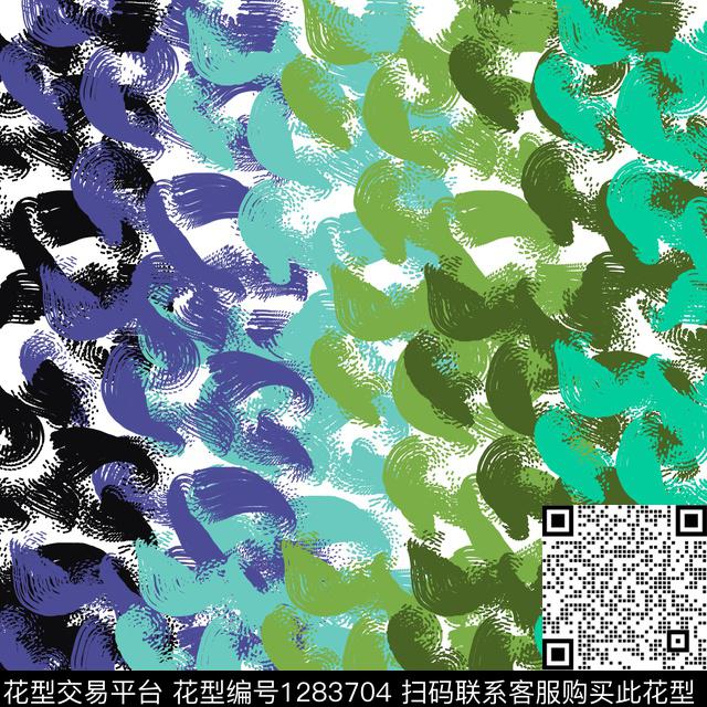 笔触抽象泳装数码印花花型下载（图片编号: 1283704） - 瓦栏（Walan）