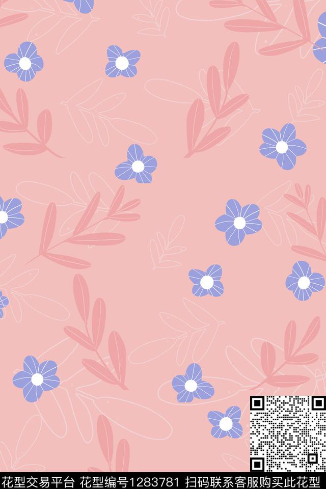 床单.jpg - 1283781 - 温室花卉 小碎花 粉色 - 传统印花花型 － 床品花型设计 － 瓦栏