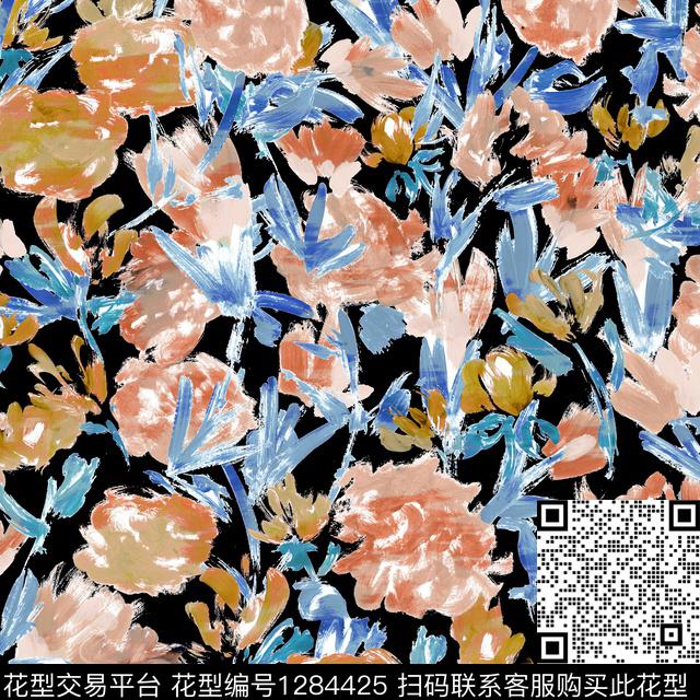 QH191216d.jpg - 1284425 - 数码花型 花卉 小碎花 - 数码印花花型 － 女装花型设计 － 瓦栏