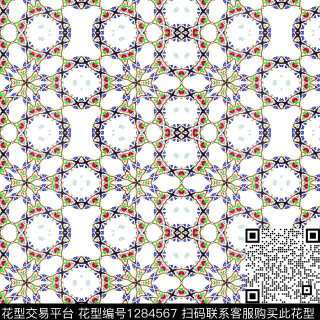 几何 清新.jpg - 1284567 - 几何 抽象 民族风 - 数码印花花型 － 女装花型设计 － 瓦栏