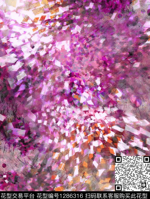 G1912057H.tif - 1286316 - 水彩 肌理 抽象 - 数码印花花型 － 女装花型设计 － 瓦栏