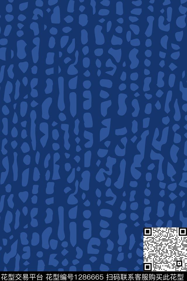 不规形状斑点图（蓝色）.jpg - 1286665 -  - 印花花型 － 花型设计 － 瓦栏