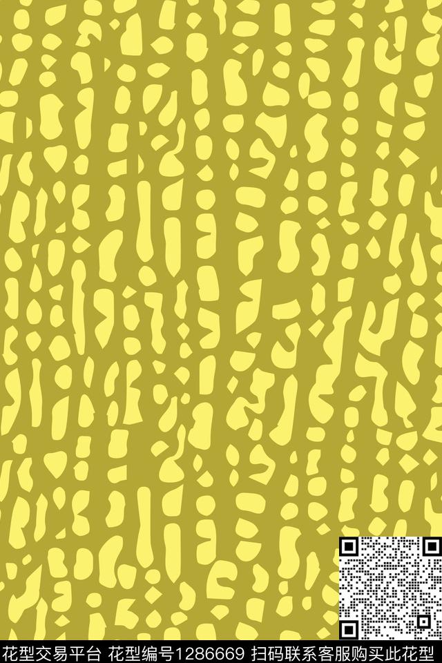 不规形状斑点图（黄色）.jpg - 1286669 -  - 印花花型 － 花型设计 － 瓦栏