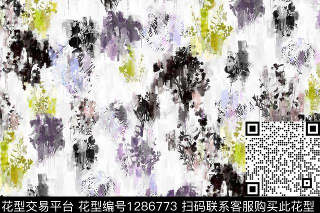 G1912076G.tif - 1286773 - 肌理 抽象 手绘 - 数码印花花型 － 女装花型设计 － 瓦栏