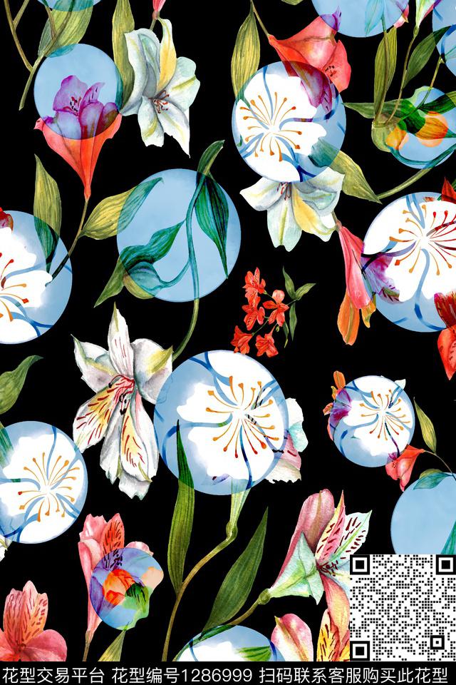 xcwh-dp08.jpg - 1286999 - 灰色花 佩斯利 花卉 - 数码印花花型 － 女装花型设计 － 瓦栏