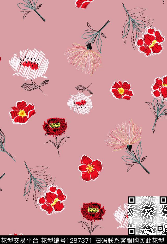 YY-HAIBO-20021.jpg - 1287371 - 大牌风 潮牌 抽象 - 传统印花花型 － 女装花型设计 － 瓦栏
