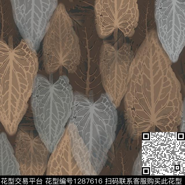 男装绿植树叶迷彩图案数码印花花型下载（图片编号: 1287616） - 瓦栏（Walan）