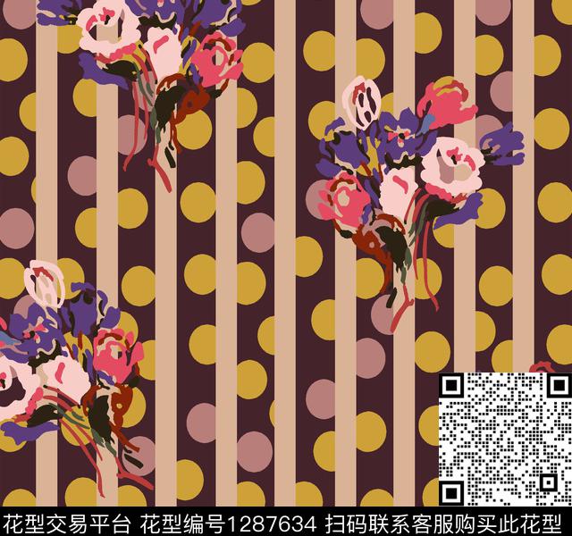 YY-HAIBO-20024.jpg - 1287634 - 大牌风 抽象 欧洲 - 传统印花花型 － 女装花型设计 － 瓦栏