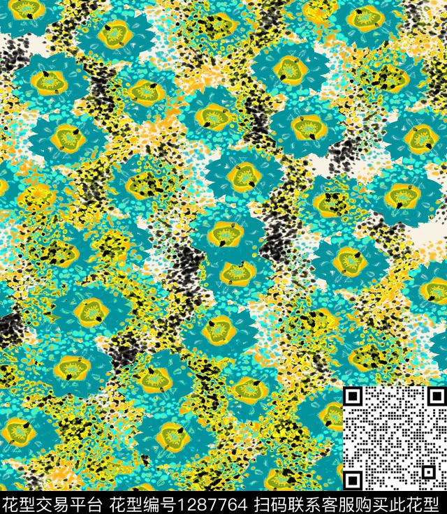 05632.jpg - 1287764 - 花卉 抽象 小碎花 - 数码印花花型 － 女装花型设计 － 瓦栏